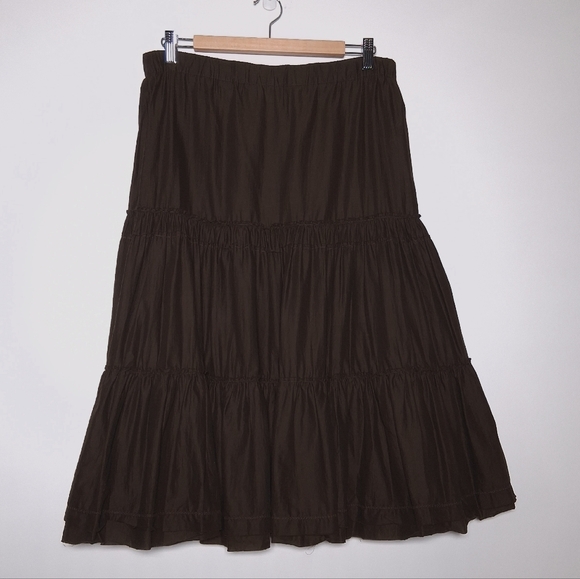 Club Monaco Dresses & Skirts - Club Monaco Skirt size Large Brown 100% cotton Full tiered Peasant